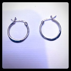 .75” silver hoops
